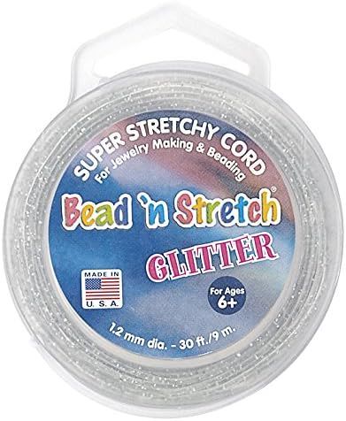 Toner Crafts Bead 'N Stretch Glitter Silver 1.2mm | Amazon (US)