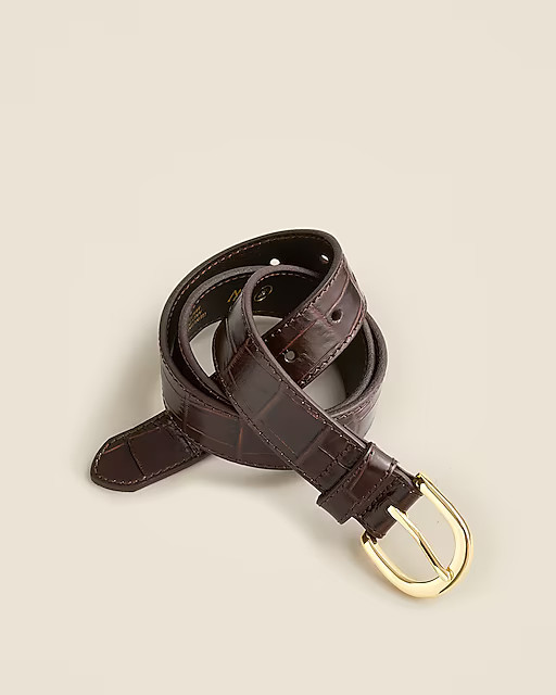 Classic belt in croc-embossed leather | J. Crew US