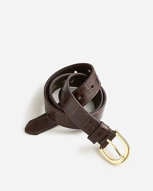 Classic belt in croc-embossed leather | J.Crew US