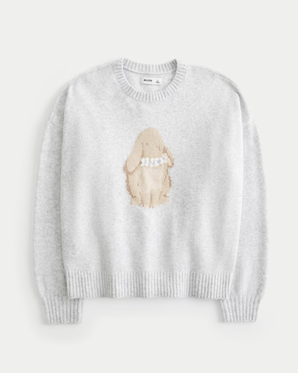 Hollister Comfy Cloud Bunny Graphic Crew Sweater | Hollister (US)