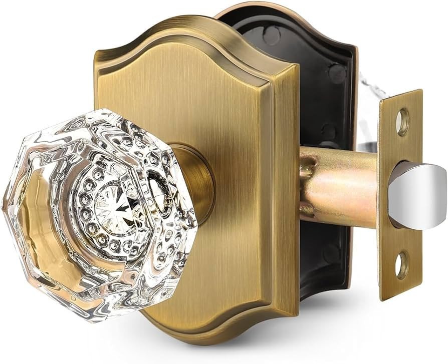 Gobrico Interior Passage Crystal Door Knobs, Keyless Antique Brass Crystal Door Handles, Door Kno... | Amazon (CA)