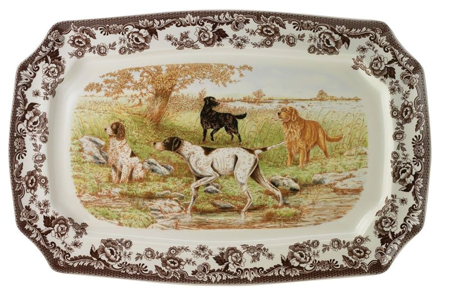 Spode Woodland Hunting Dogs 17.5" Rectangular Platter - Fine Porcelain, Dishwasher & Microwave Sa... | Amazon (US)