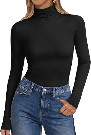 Sampeel Long Sleeve Shirts for Women Turtleneck Fall Tops Winter Clothes | Amazon (US)