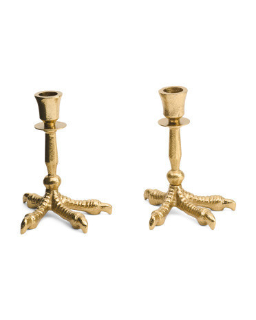 Set Of 2 6in Aluminum Tapered Candle Holders | Marshalls