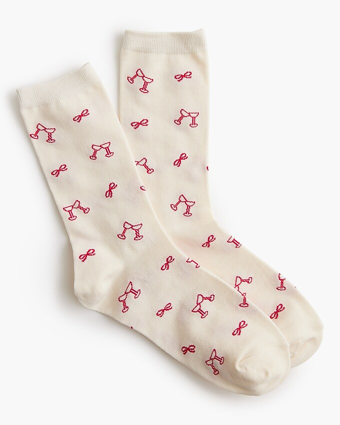 Champagne and bows trouser socks | J.Crew Factory