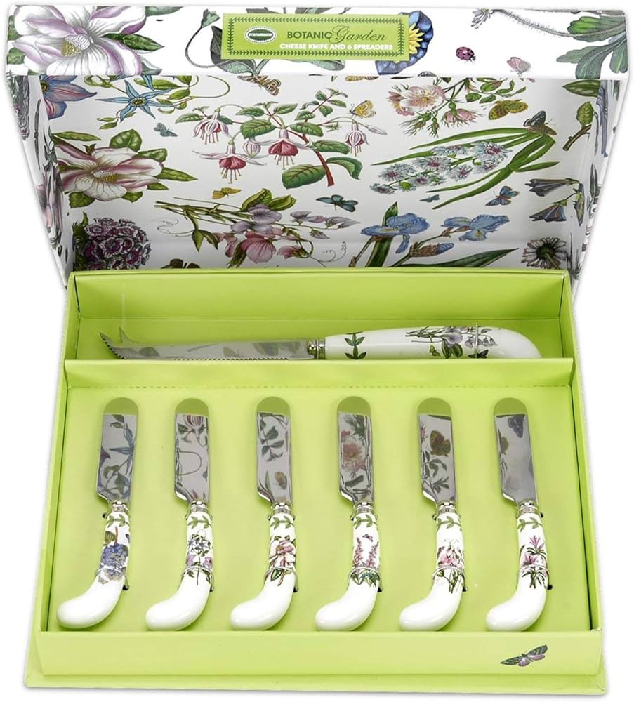 Portmeirion Botanic Garden Cheese Knife and Spreader Set | Cheese Knife and Set of 6 Spreaders | ... | Amazon (US)