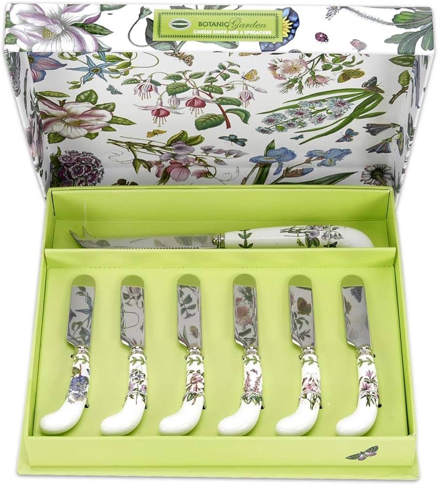 Portmeirion Botanic Garden Cheese Knife and Spreader Set | Cheese Knife and Set of 6 Spreaders | ... | Amazon (US)