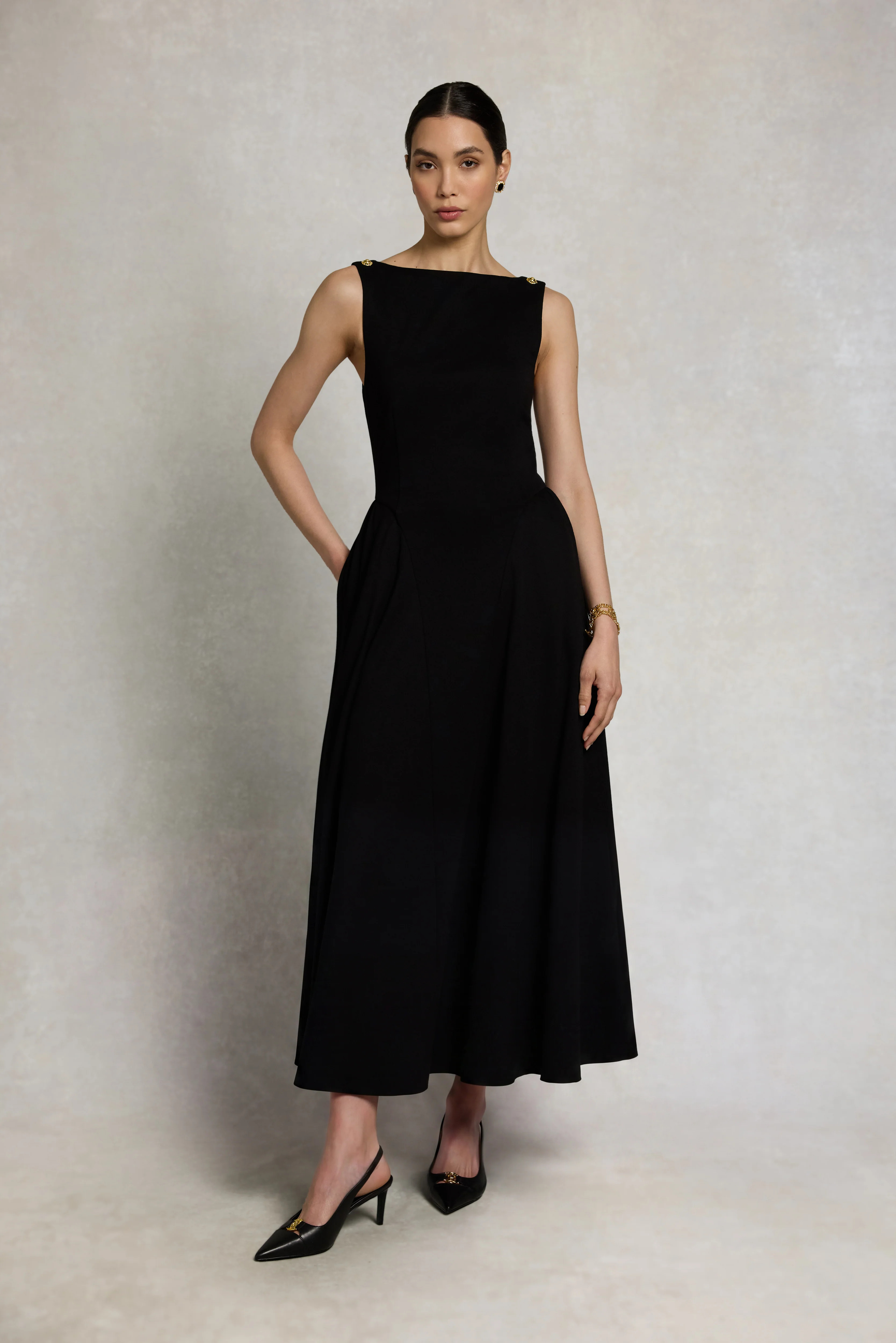 Everly Midi Dress (Black) | Holland Cooper