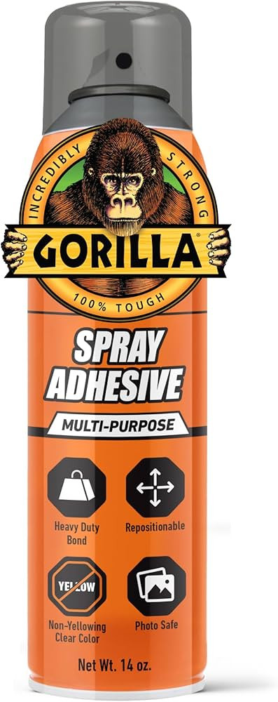Gorilla Spray Adhesive, Heavy Duty, Multi-Purpose, Dries Permanent, Indoor & Outdoor, Wide Pad No... | Amazon (CA)