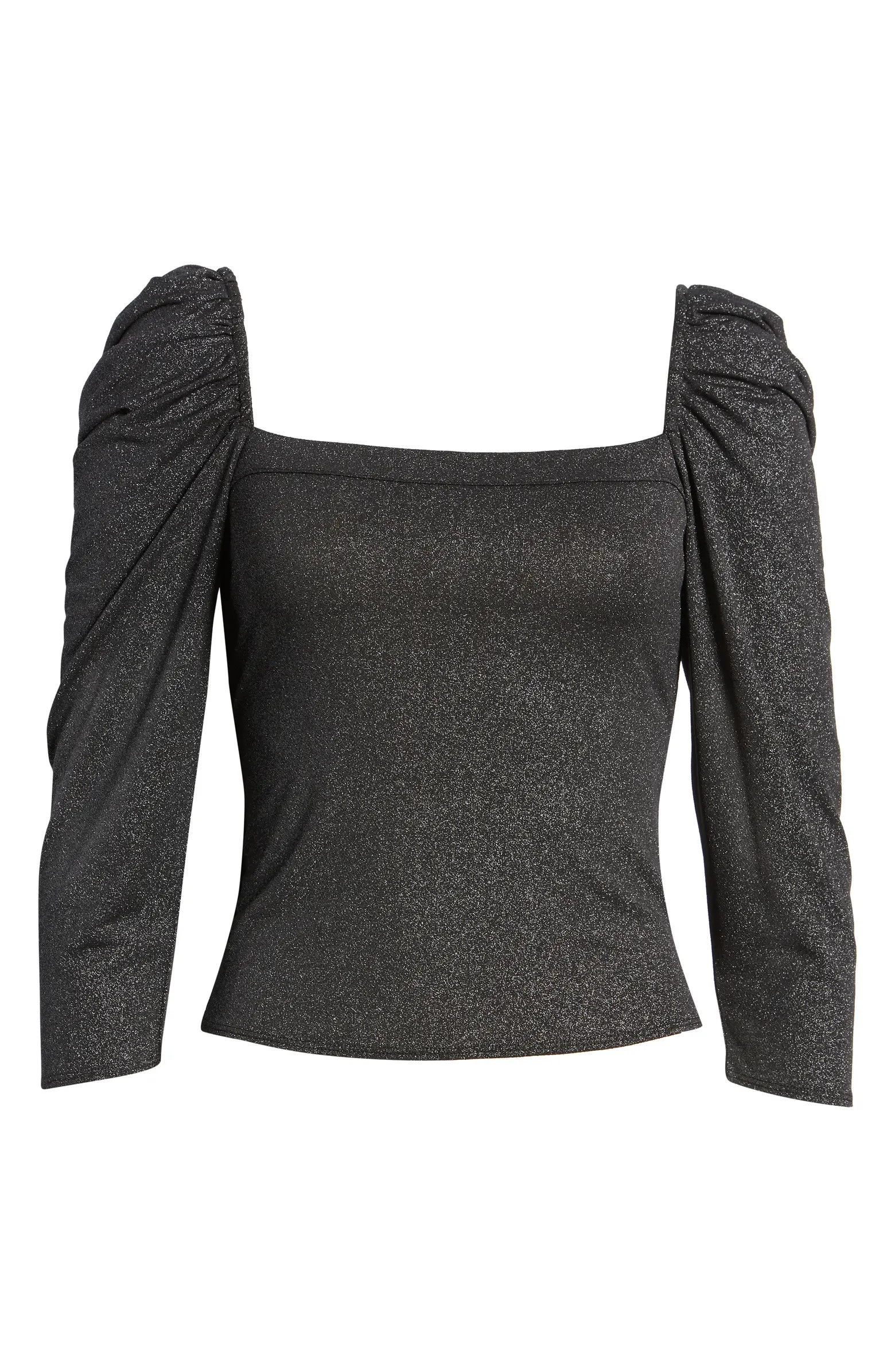 Open Edit Puff Sleeve Sparkle Top | Nordstrom | Nordstrom