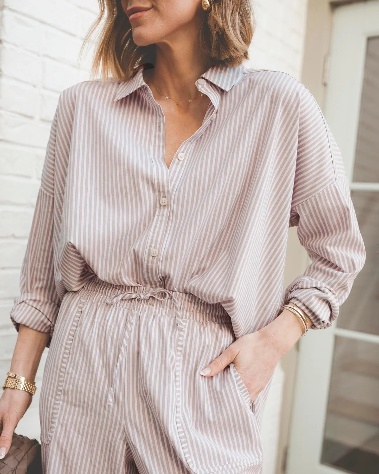 Splendid x @Cellajaneblog Striped Poplin Button Down | Splendid