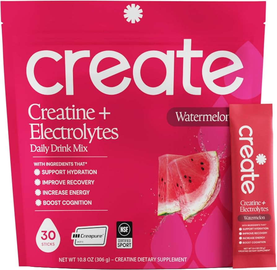 Create Creatine + Electrolytes Mix - Creatine Monohydrate Stick Packs, Supports Energy and Hydrat... | Amazon (US)