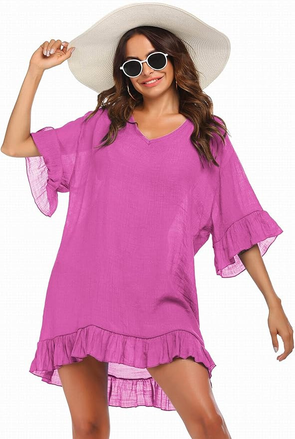 Ekouaer Swimsuit Cover Ups, Women's Bathing Suit Coverups Dress Bikini Beach Tunic Top S-XXL | Amazon (US)