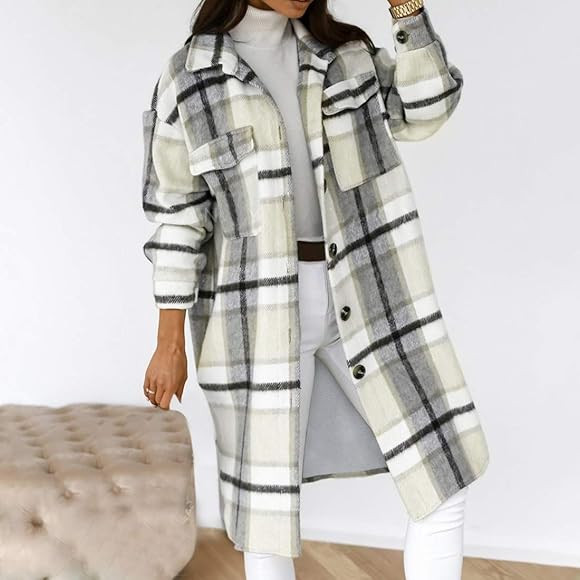 Longline plaid Shacket | Amazon (UK)