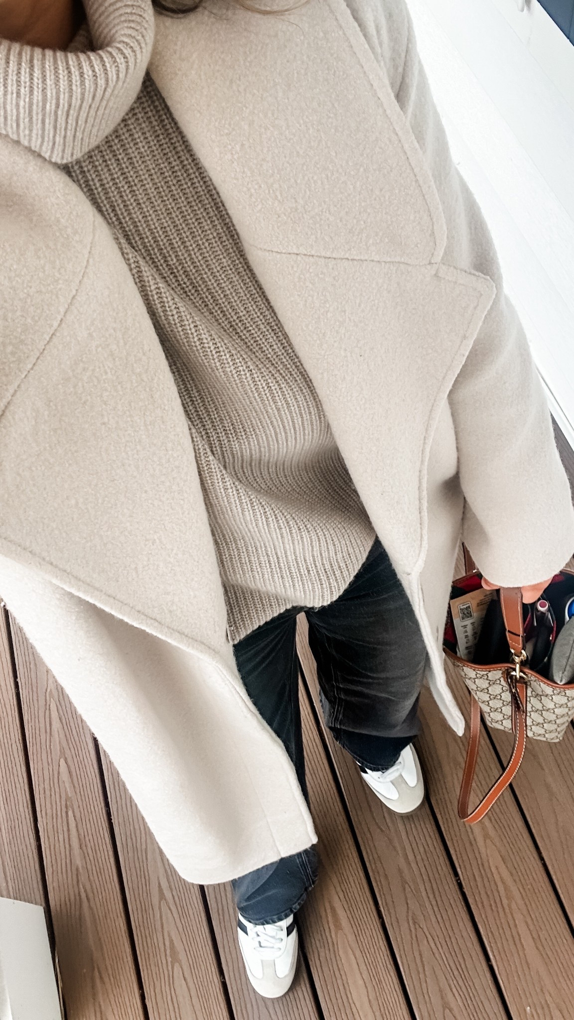 A closeup of the textures. 

What I wore to conferences! Easy breezy and super comfy cozy! Medium jacket, large cashmere turtleneck and 29 jeans in 30” inseam. Love the neutral tones and it’s so elevated, even with the sneakers  

#LTKPetite #LTKOver40 #LTKMidsize