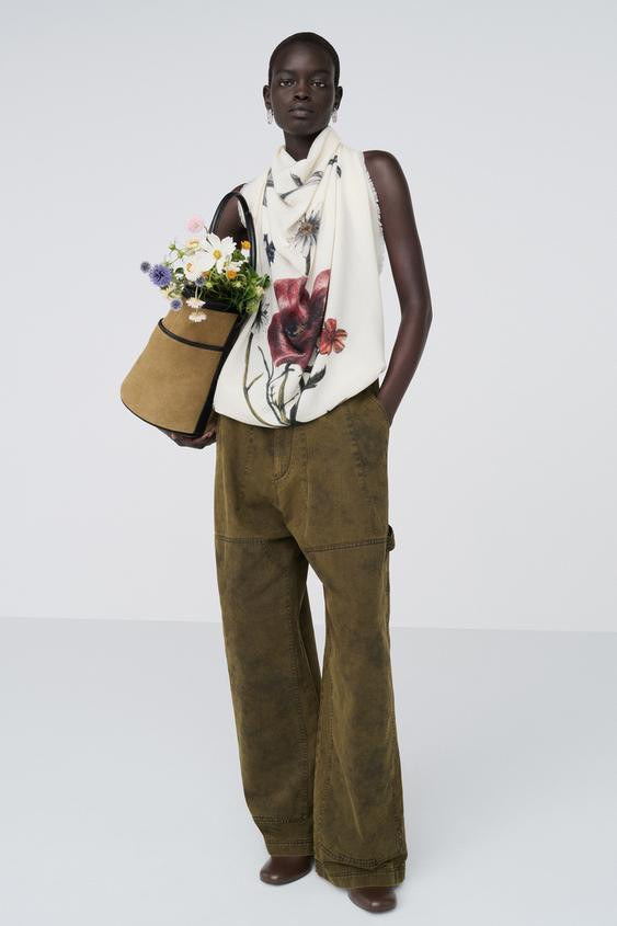 WASHED WIDE-FIT PANTS | Zara US