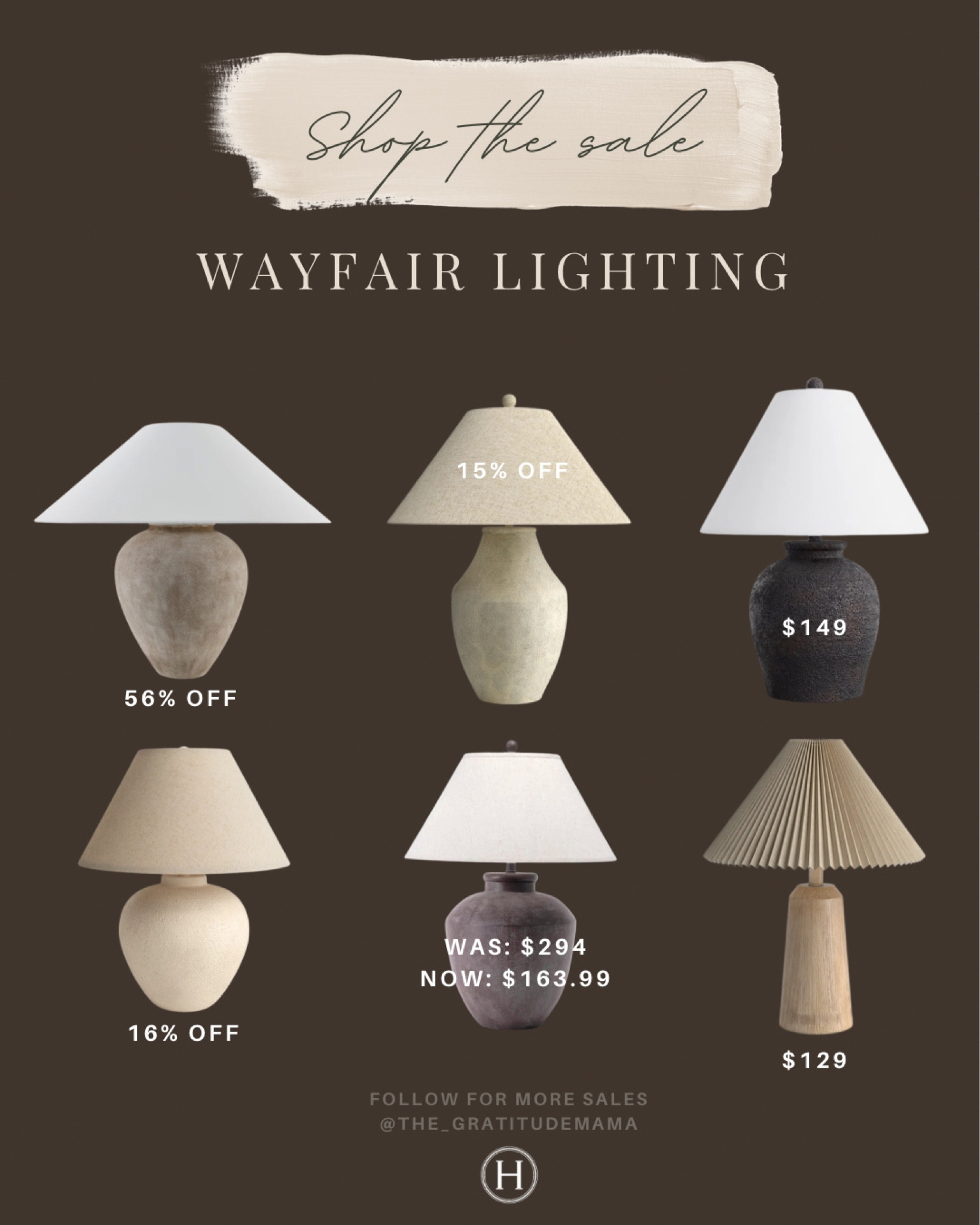 SHOP THE SALE ✨

Featuring lighting with @wayfair who is currently having their long-weekend clearance up to 70% off! These lamps are heavy/modern with some organic flare that are perfect for any bedroom or entry way table. 


#LTKWatchNow #LTKStyleTip #LTKHome