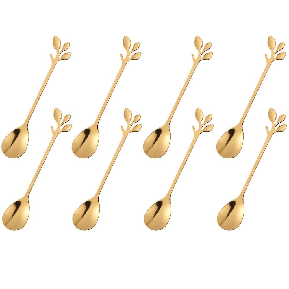 dcieiosul Gold Plated Stainless Steel Mini Coffee Espresso Spoon, Tableware Flatware Dessert Teas... | Amazon (US)