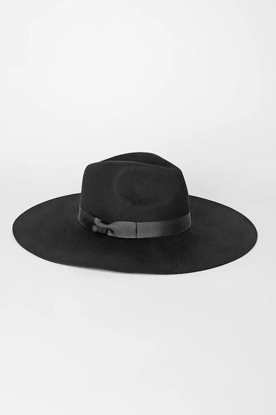 Montana Midnight Muse II Black Wool Wide-Brimmed Fedora Hat | Lulus (US)