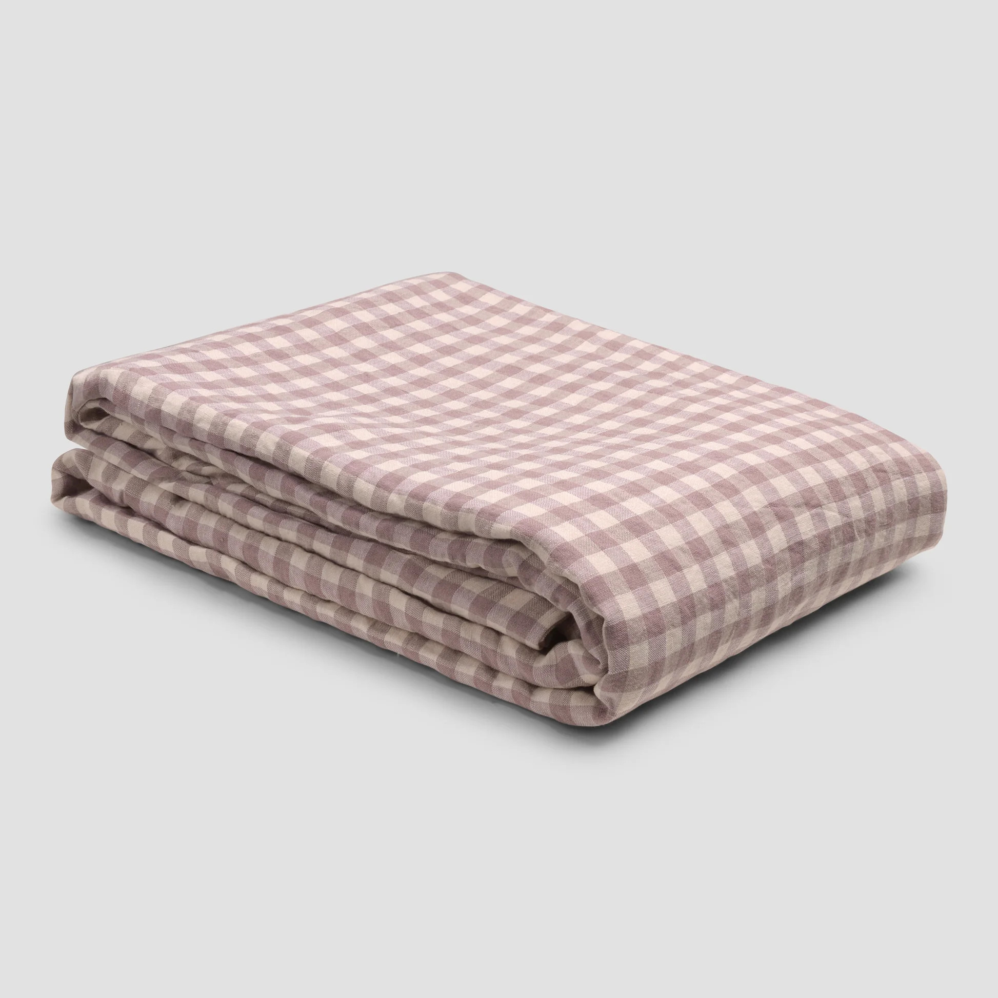 Elderberry Gingham 100% Linen Duvet Cover | Piglet