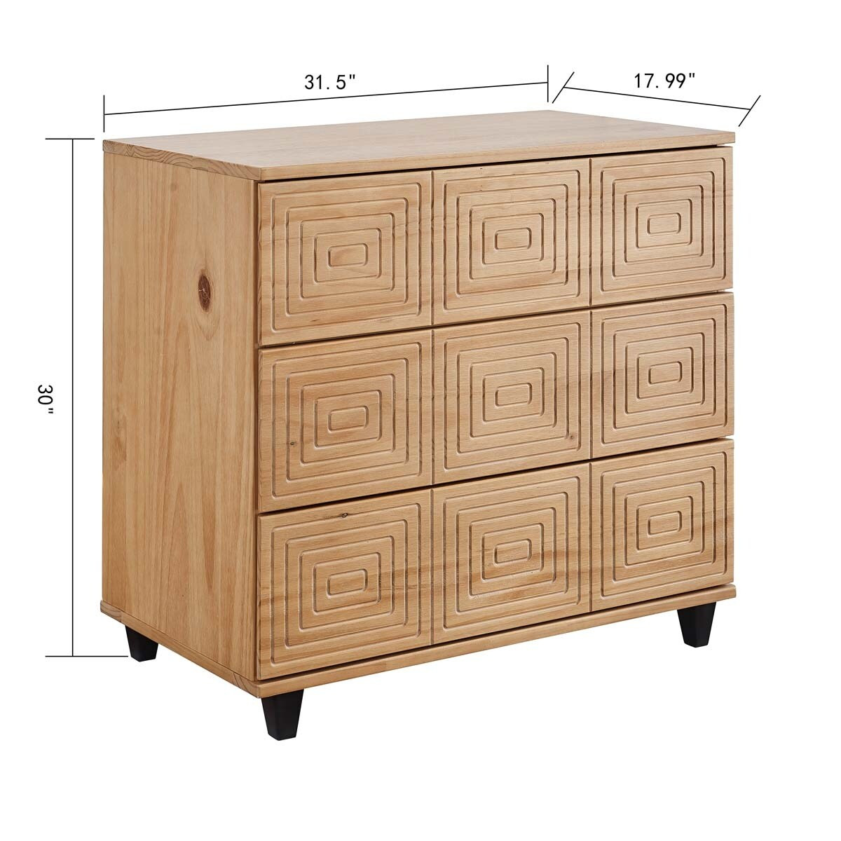 MUSEHOMEINC Solid Wood 3 Drawer Dresser for Bedroom-Mix Color Modern Chests of Drawers for Bedroom/Living Room | Bed Bath & Beyond