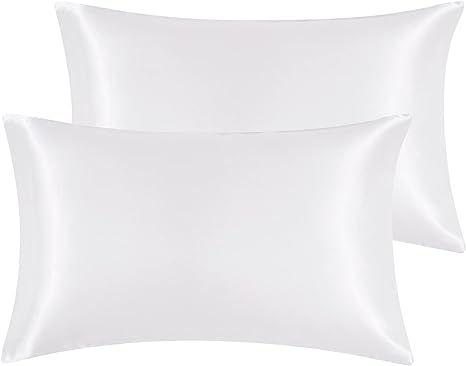 Hansleep Set of 2 Silky Queen Satin Pillowcase for Kids, Soft Pillow Cover for Hair and Skin, Wri... | Amazon (US)