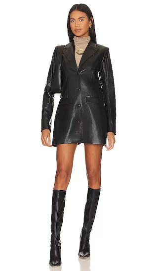 x REVOLVE Riles Faux Leather Blazer Dress in Black | Revolve Clothing (Global)