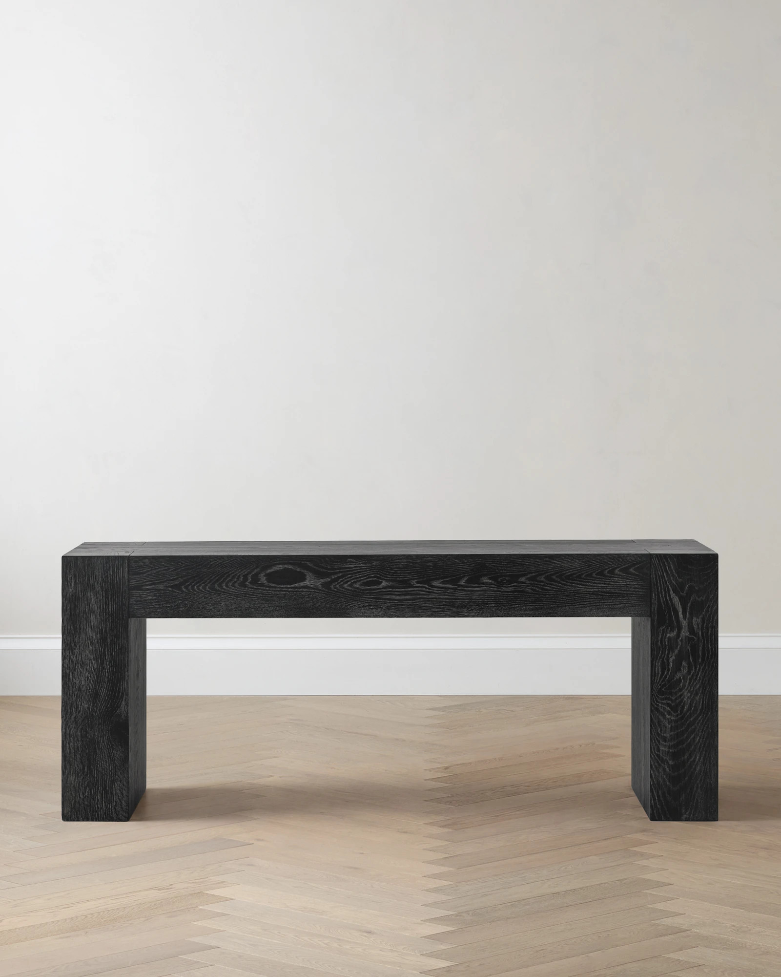 Quince - White Label | Quince | Reclaimed Oak Waterfall Console Table in Black, Wood | Quince