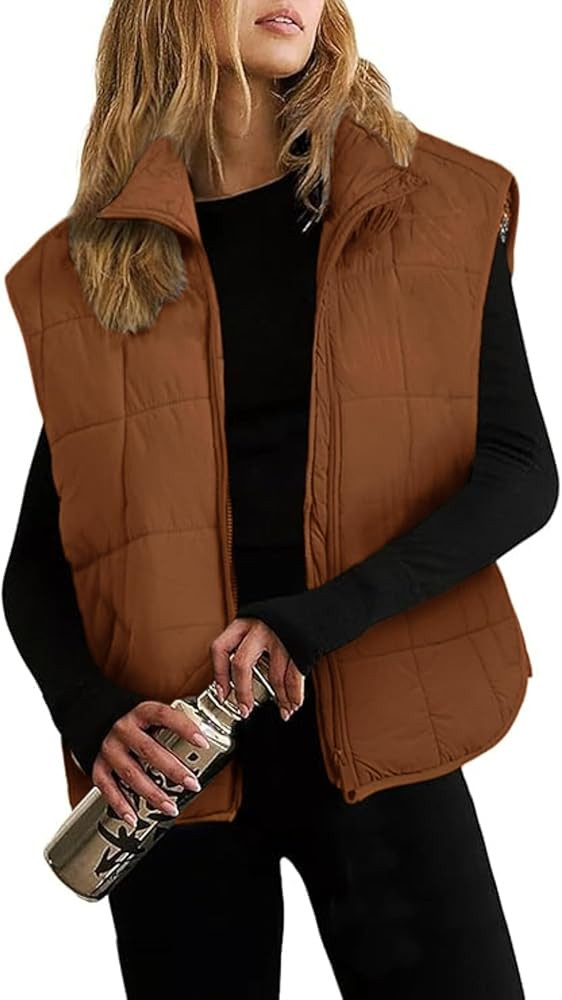 Xiaoxuemeng Puffer Vest Women Lightweight Zip Up Quilted Vest Padded Gilet Sleeveless Jacket with... | Amazon (US)