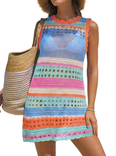 popvil Women Swimsuit Crochet Cover Up Bathing Suit Swimwear 2026 | Amazon (US)