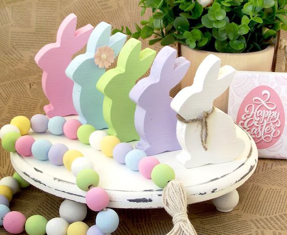 Easter Bunny decor, Wooden Peeps, Spring Bunny Decor, Wood Bunny, Farmhouse Easter Decor, Easter ... | Etsy (US)