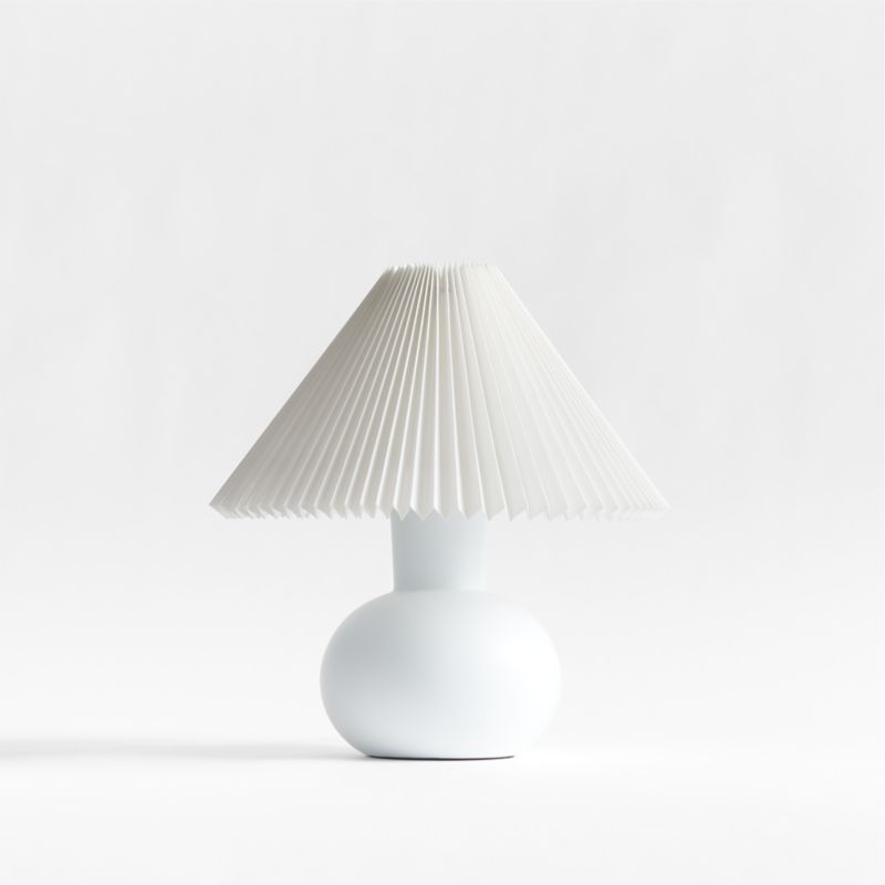 Flo Fluted White Ceramic Kids Table Lamp | Crate & Kids | Crate & Barrel