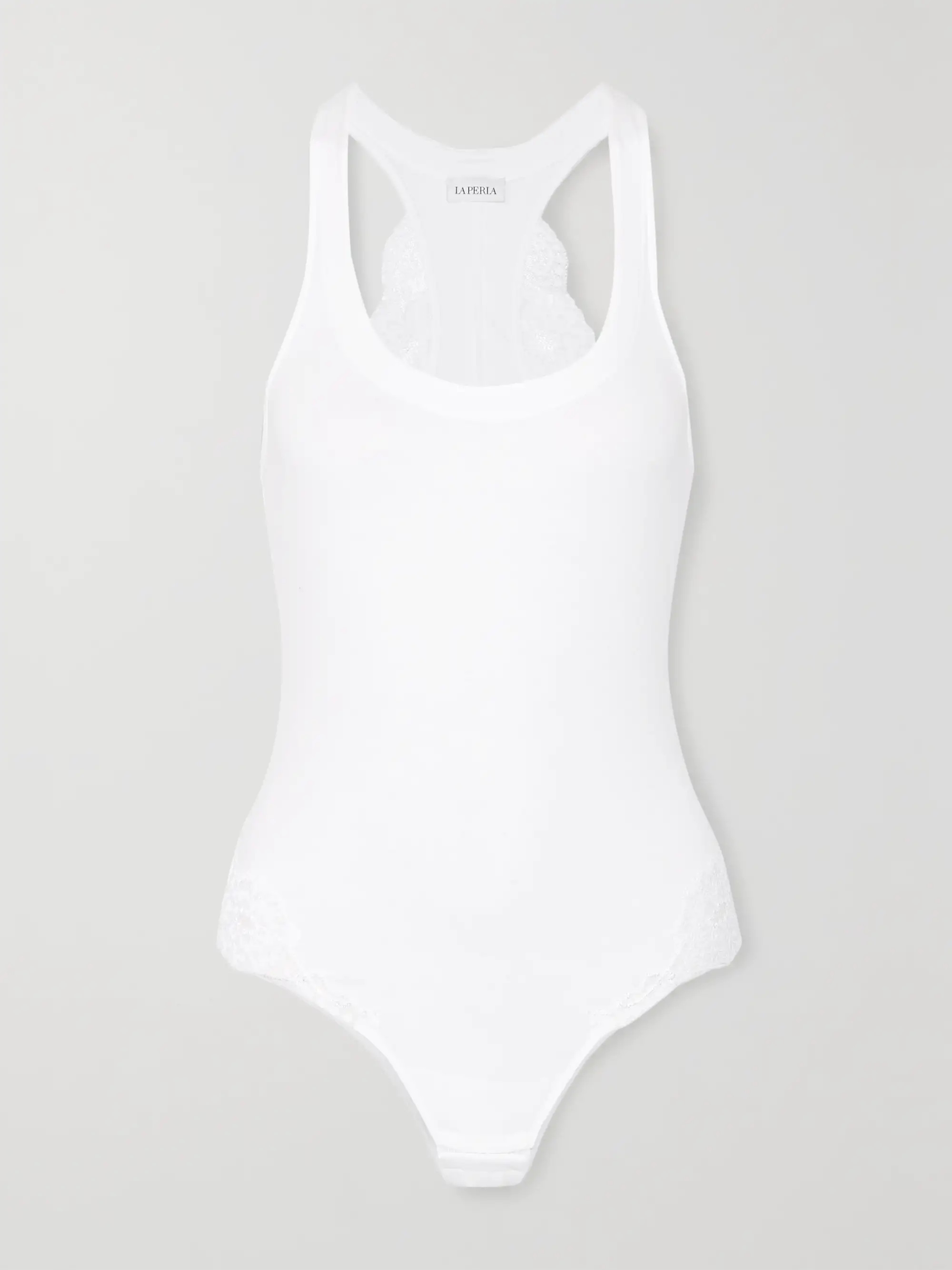 Souple lace-trimmed stretch cotton-blend jersey bodysuit | NET-A-PORTER (US)