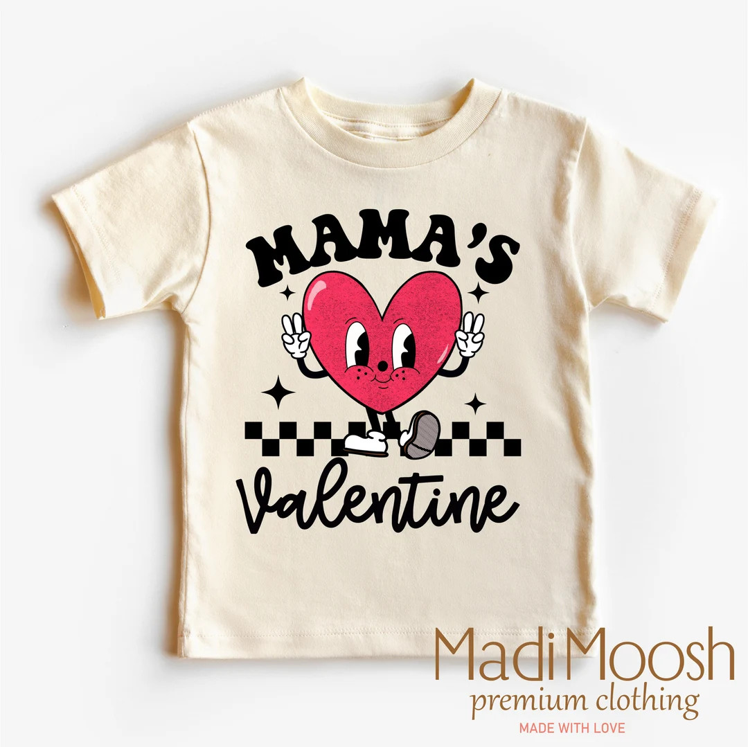 Mama's Valentine Red Heart Toddler Shirt - Valentines Day Kids Shirt - Natural Toddler Tee - Etsy | Etsy (US)