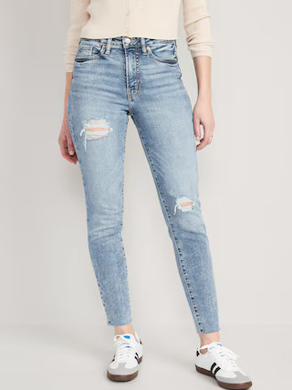 High-Waisted OG Straight Cut-Off Ankle Jeans for Women | Old Navy (US)