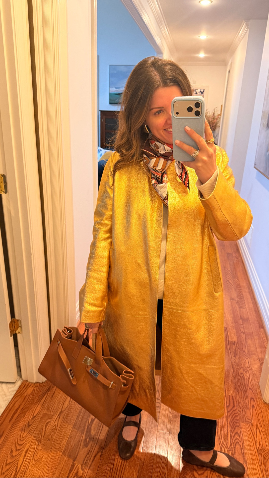 #ootd for volunteering at Beau’s school & meetings 

Gold leather trench is old from Tory Burch & Scarf is Hermes but linking similar 

#LTKootd #LTKmomlife #LTKgrwm