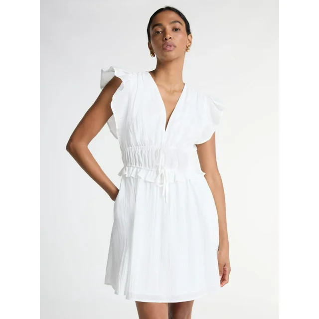 Scoop Women’s and Women’s Plus Crinkle Gauze Mini Dress, Sizes XS-4X | Walmart (US)