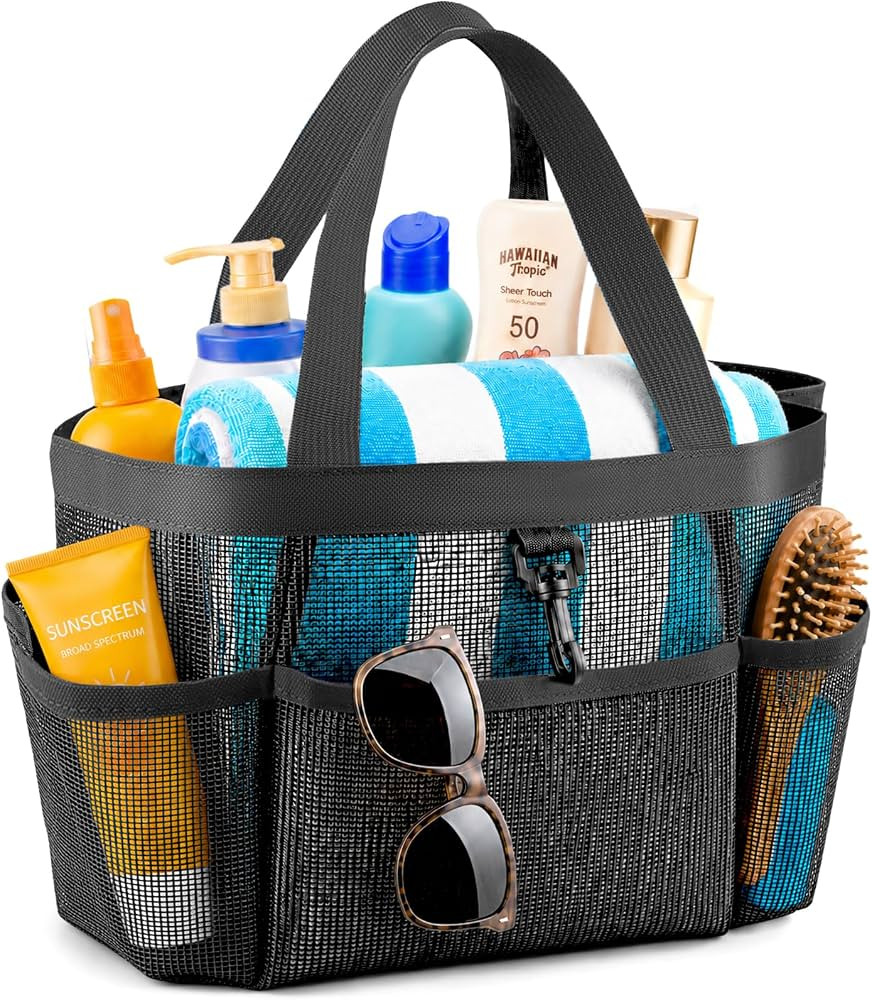 LOYEE Mesh Shower Caddy Portable for College Dorm Room Essentials with 8 Pockets, Shower Bag for ... | Amazon (US)
