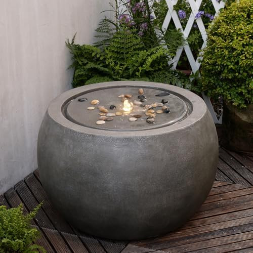 Tankana Garden Water Fountain Outdoor Large Round Bubbler Water Feature Indoor with Lights & Pump... | Amazon (US)