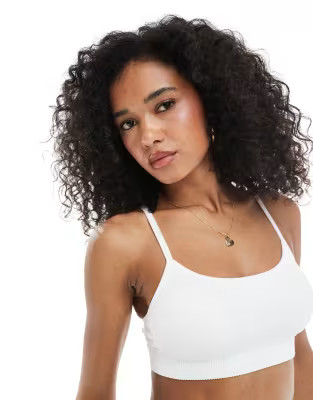 New Look ribbed seamless bralette in white | ASOS (Global)