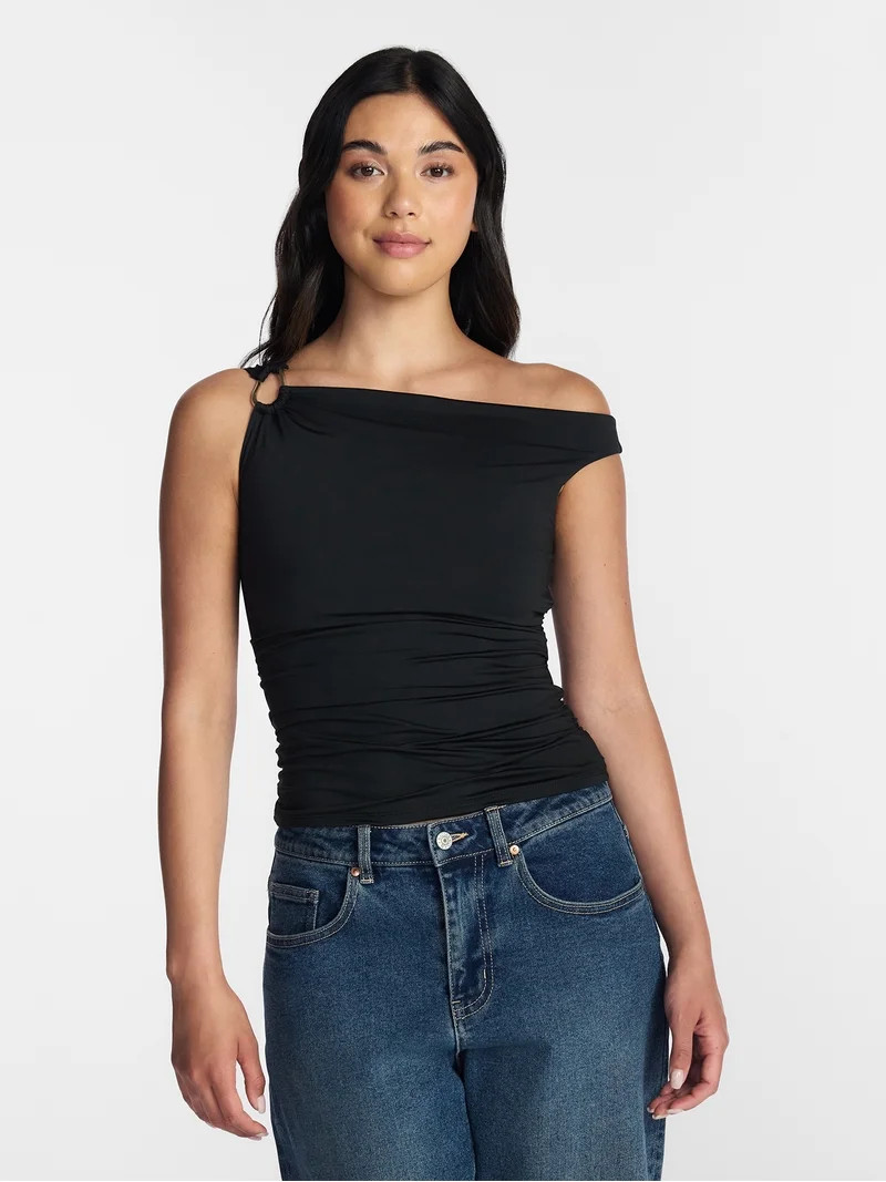 Madden NYC Women's Sleeveless Ruched Top, Sizes XXS-XXL | Walmart (US)
