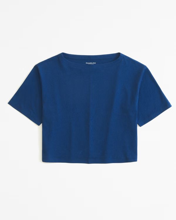 Essential Polished Half-Sleeve Slash Tee | Abercrombie & Fitch (US)