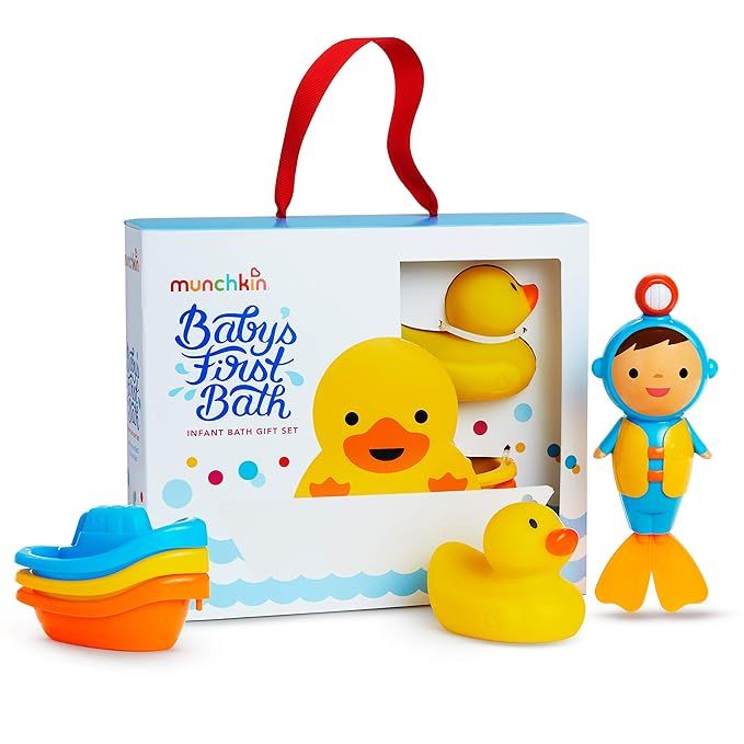 Amazon.com : Munchkin Baby's First Bath, Bath Toy Set, Includes Gift Box for Baby Registries and ... | Amazon (US)