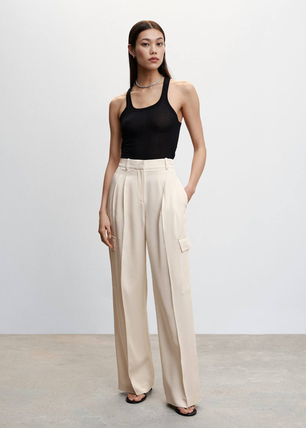 Wideleg cargo style trousers | MANGO (US)