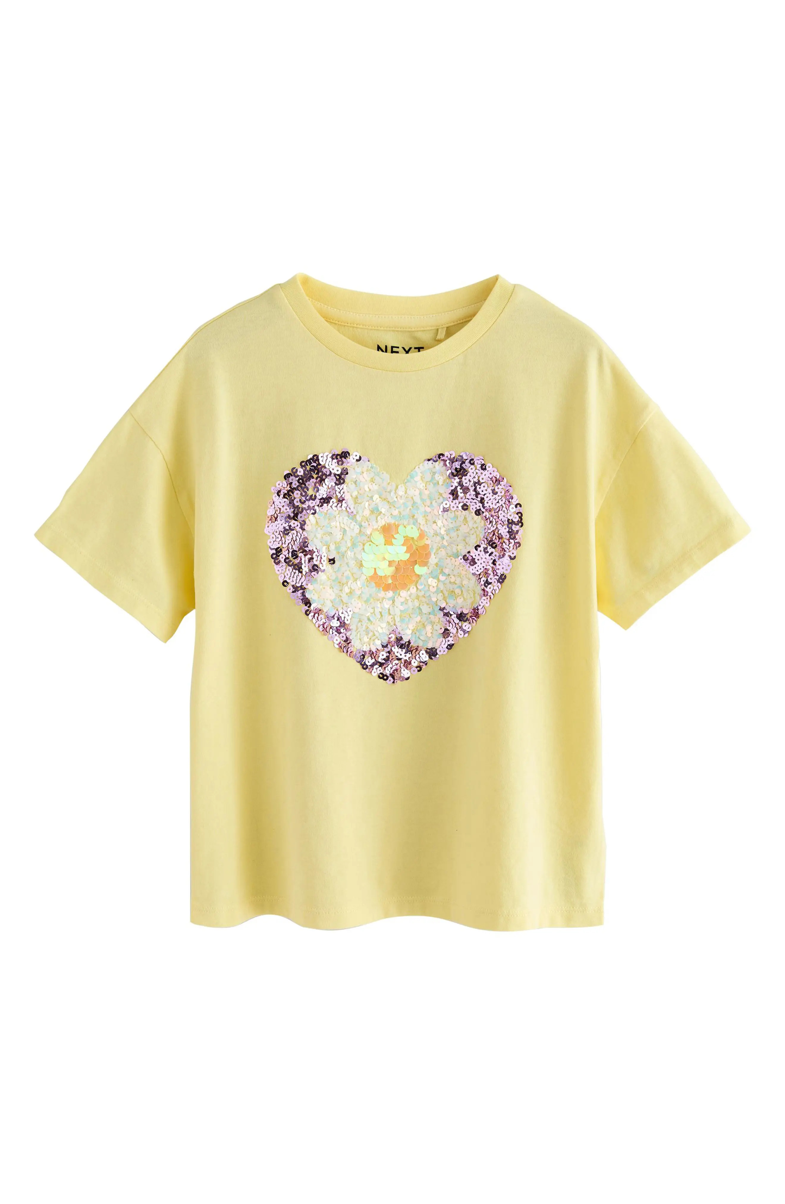 NEXT Kids' Daisy Heart Sequin Cotton T-Shirt (Women) | Nordstrom | Nordstrom