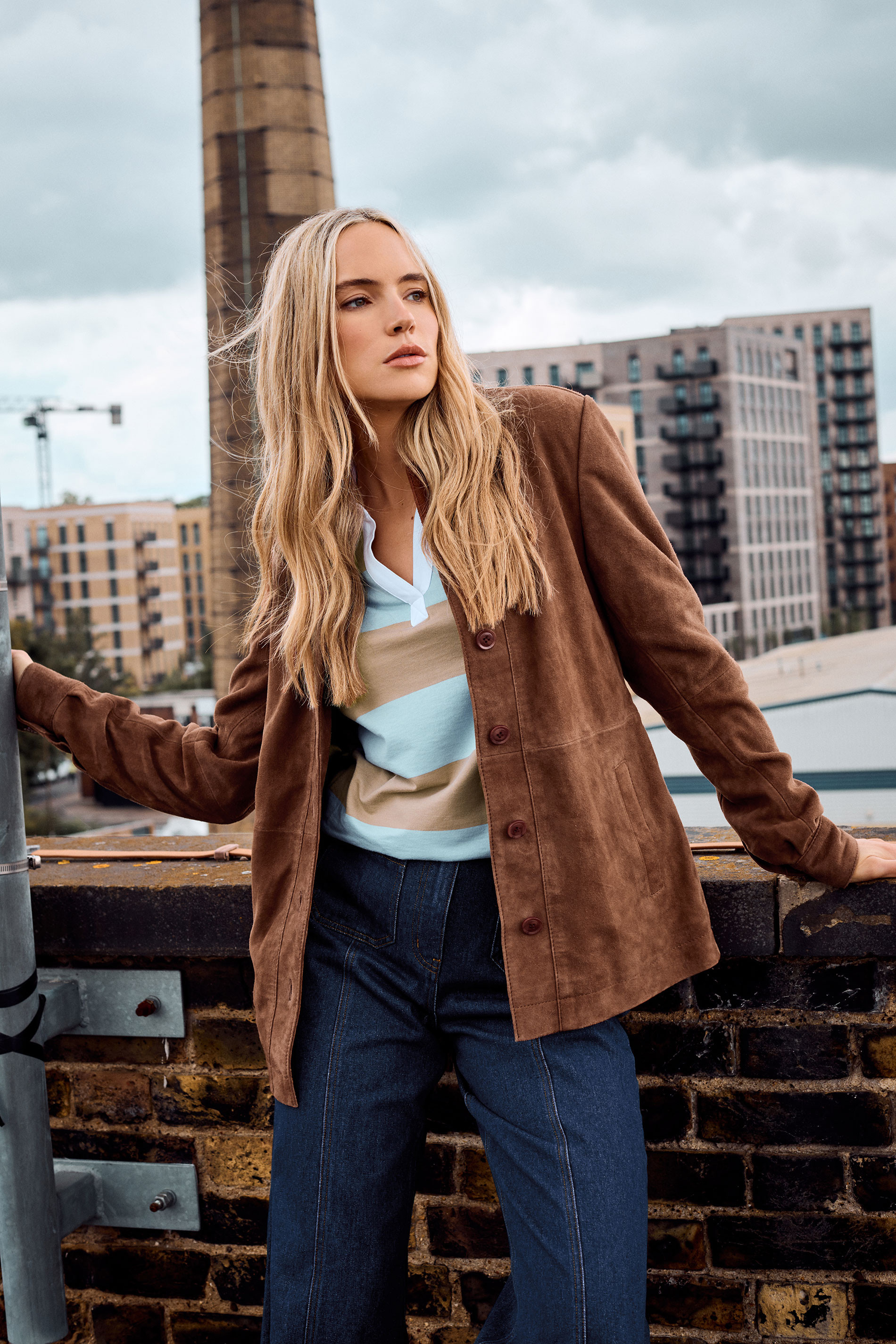 LTS PREMIUM Tall Brown Suede Leather Jacket | Long Tall Sally