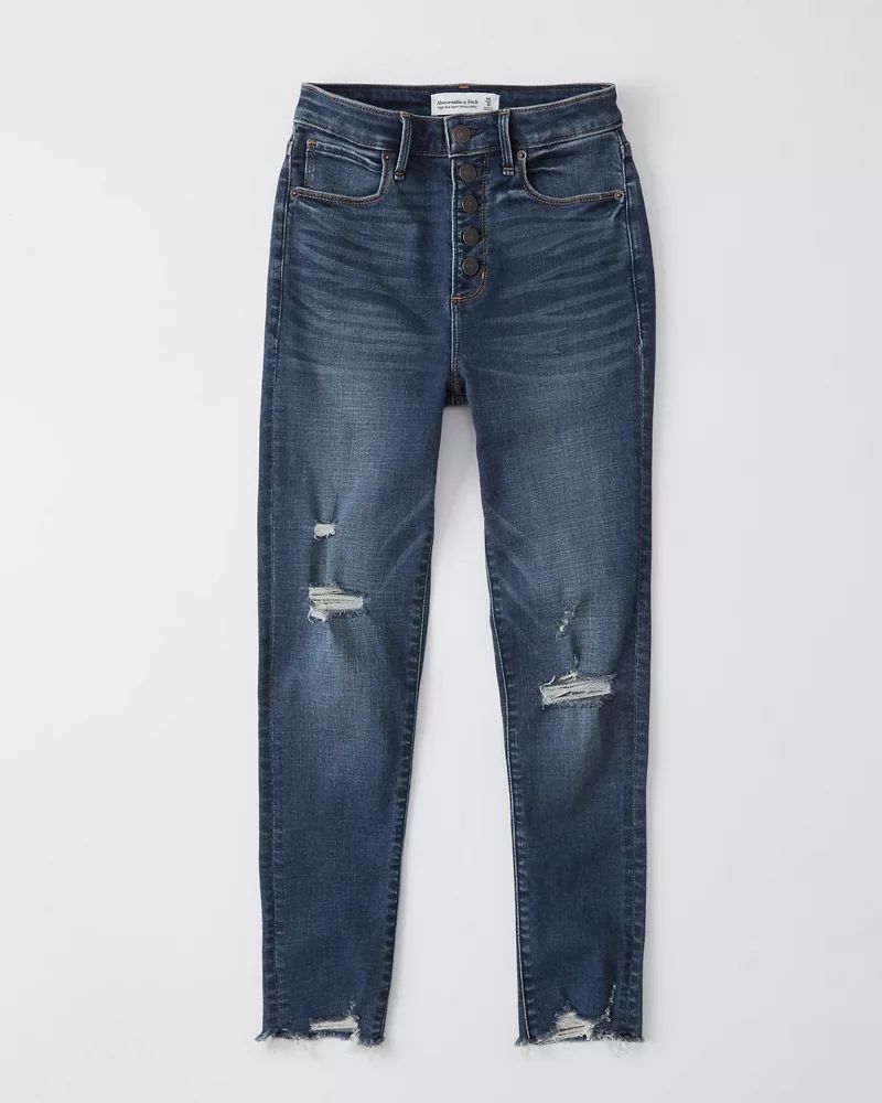 Curve Love High Rise Super Skinny Ankle Jeans | Abercrombie & Fitch US & UK