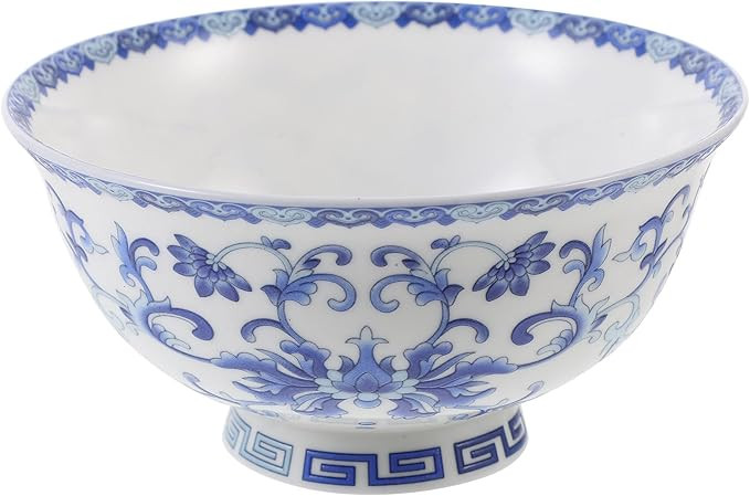 Rice Bowl, Blue and White Chinese Soup Bowl Blue and White Porcelain Goblet Rice Bowl Chinoiserie... | Amazon (US)