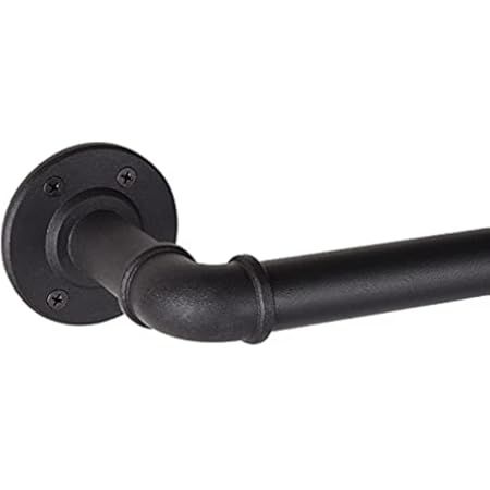 1 Inch Curtain Rods for Windows 66 to 120, Industrial Pipe Curtain Rod, Black Curtain Rod, Outdoor/I | Amazon (US)