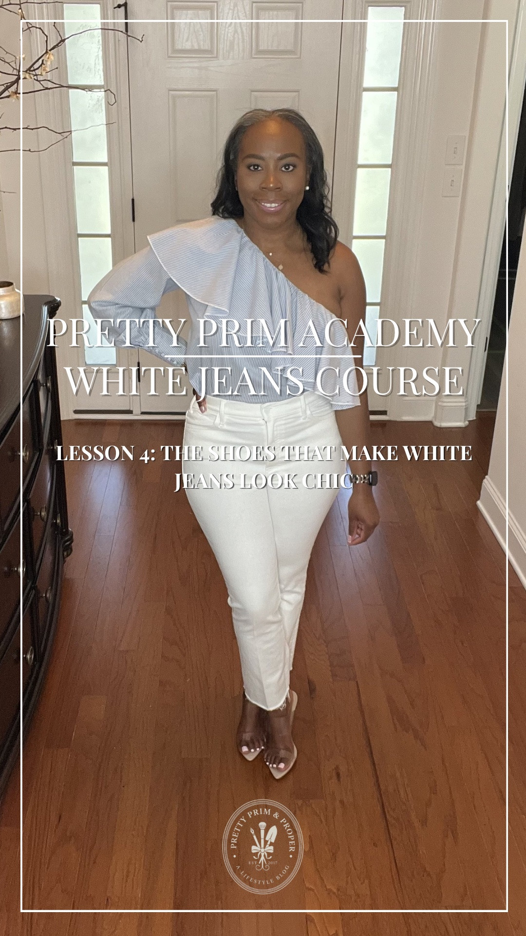 The wrong shoes can completely change the look of your white jeans.

The right shoes?
They make the outfit feel effortless.

In this lesson, I’m sharing the shoe styles I reach for most often and why they work so well with white denim.

Which pair would you wear first?

#WhiteJeansCourse #PrettyPrimAcademy #WhiteJeans #ShoeStyle #ClassicStyle #StyleInspiration #WardrobeEssentials #FashionOver40 #LTKStyle #PrettyPrimAndProper